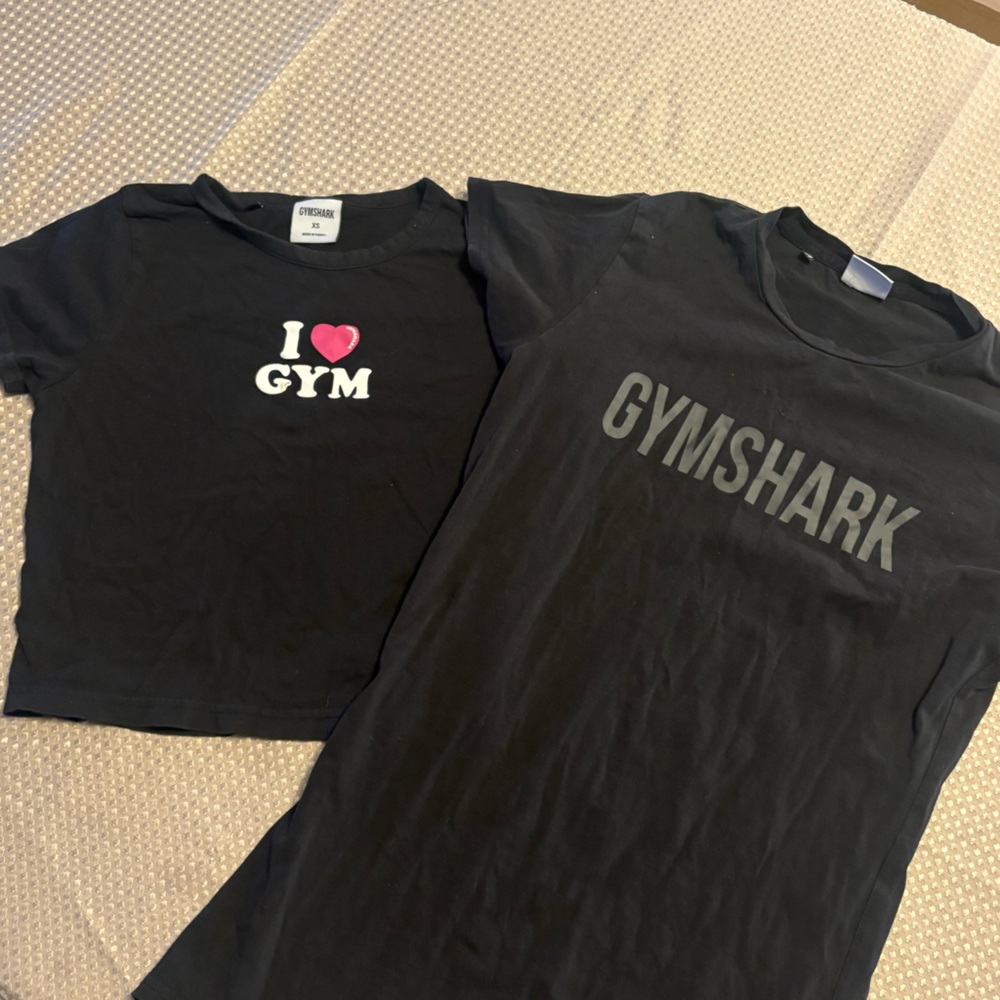 Gymshark Black and Pink Heart Tee